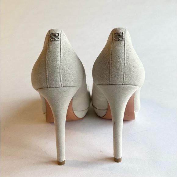 Coach Light Grey Suede Open Toe Heels size 8 - Picture 7 of 16